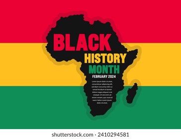 African American Black history month colorful lettering typography with african map background Celebrated February in united state and Canada. Juneteenth Independence Day. Kwanzaa