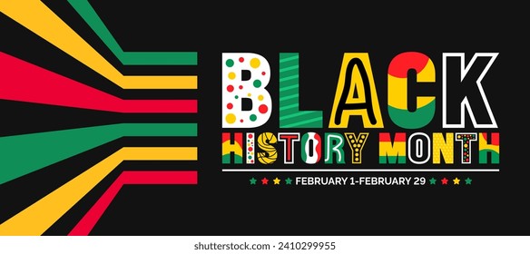 African American Black history month colorful lettering typography with background Celebrated February in united state and Canada. Juneteenth Independence Day. Kwanzaa. use to banner, poster, cover.