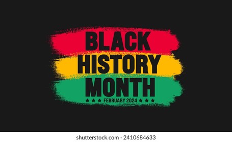 African American Black history month colorful lettering typography with ink paint brush stroke background Celebrated February in united state and Canada. Juneteenth Independence Day. Kwanzaa.