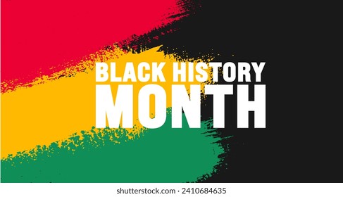 African American Black history month colorful lettering typography with ink paint brush stroke background Celebrated February in united state and Canada. Juneteenth Independence Day. Kwanzaa.