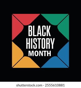 African American Black history month colorful lettering typography social media post banner design template set. Celebrated February in united state and Canada. Juneteenth Independence Day.