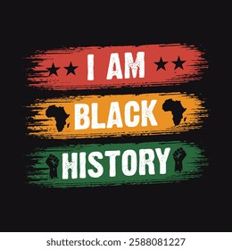 African American I am Black History Month T Shirt Design.