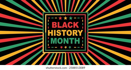 African American Black history month background. Celebrated February in united state and Canada. Juneteenth Independence Day banner poster in yellow, green and red colors Vector illustration.