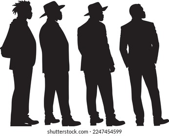 African American Black Male Silhouette Vector EPS