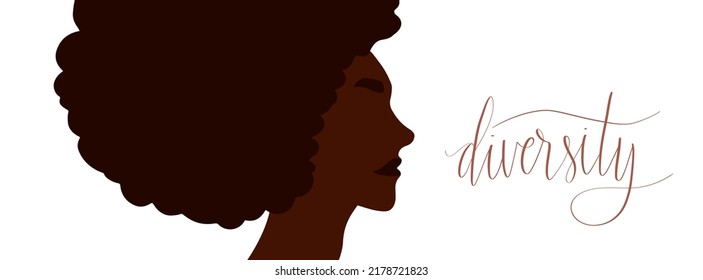 African american black woman illustration. Diversity and equality concept vector.