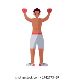 African american boxer. Strong man - Vector illustration