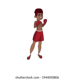 African american boxer. Strong man - Vector illustration