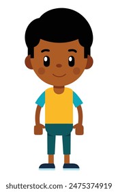 African American Boy Cartoon Character