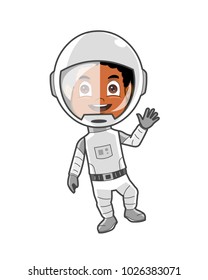 African american boy in space suit 
