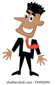 African American Businessman Cartoon