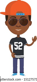 African American Cartoon Hip-Hop Character Illustration