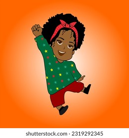 african american character vector illustration suitable for use on june teen th freedom day