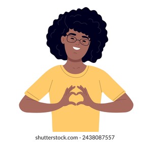 African american child with down syndrome in casual clothes and glasses happy gesturing smiling. Down syndrome awareness month.