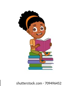 African American Child Reading 