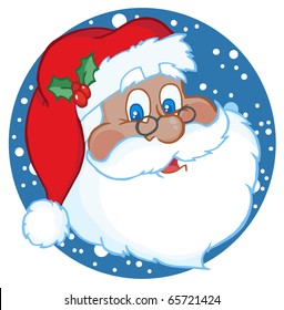 African American Classic Santa Claus Face