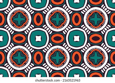 African American Ethnic Seamless pattern, fabric of Africa coloful wallpaper with flowers Design Tribal for print wrapping paper texture textile industry