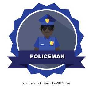 
African American Ethnicity
young male police character. security concept flat modern vector on a white background
