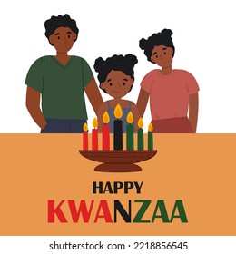 African American Family Celebrating Kwanzaa.