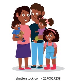 African American Family Children Happy Family Stock Vector (Royalty ...