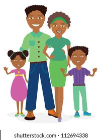 African American family standing-vector