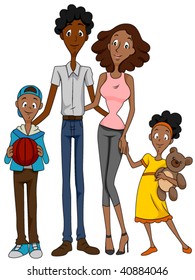 African American Family - Vector