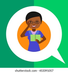 African American female nurse with book