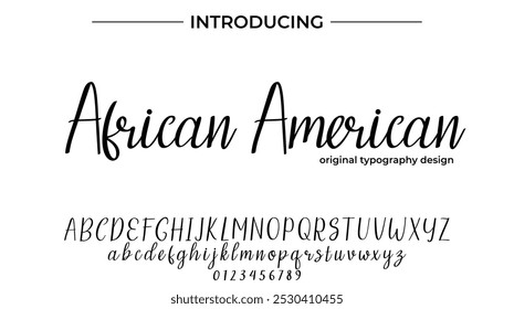 African American Font Stylish brush painted an uppercase vector letters, alphabet, typeface