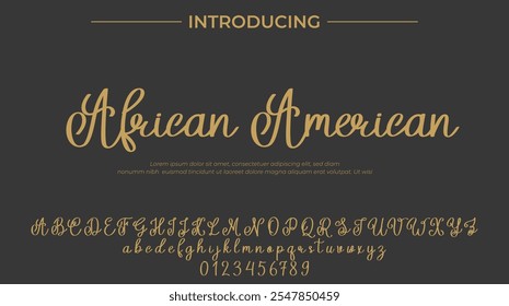 African American Font Stylish brush painted an uppercase vector letters, alphabet, typeface