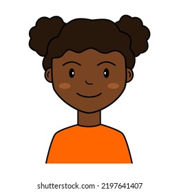 African American Girl Portrait Illustration