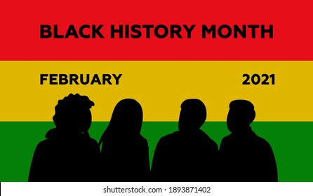 African American History or Black History Month. Celebrated annually in February in the USA and Canada. February 2021. Poster, card, banner, background. Vector illustration