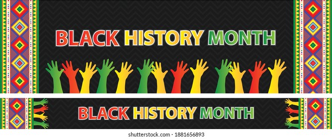 African American History. Celebrated annual. In February in United States and Canada. In October in Great Britain. Poster, card, banner, background. Vector illustration