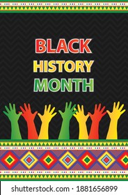 African American History. Celebrated annual. In February in United States and Canada. In October in Great Britain. Poster, card, banner, background. Vector illustration