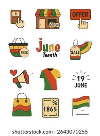 African American History Icons: Juneteenth Commemoration Vector Pack