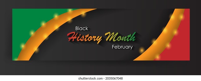 African American History or African American History Month. February in the USA and Canada. Realistic vector with ribbons and inscription.