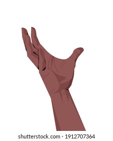 african american human hand showing gesture communication language gesturing concept vertical vector illustration