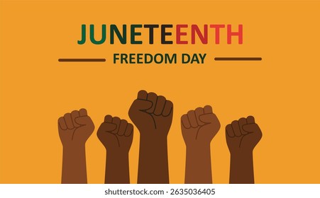 African American juneteenth freedom day poster vector suitable for social media posts and campaign purposes