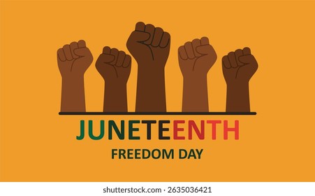 African American juneteenth freedom day poster vector suitable for social media posts and campaign purposes
