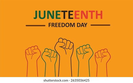 African American juneteenth freedom day poster vector suitable for social media posts and campaign purposes