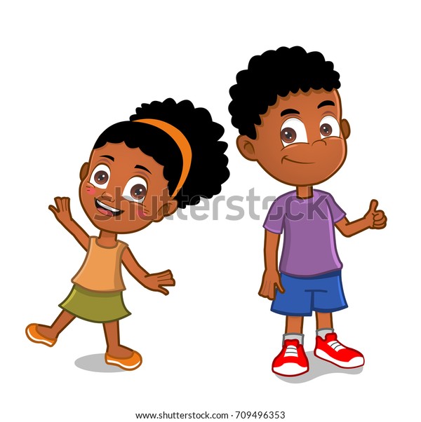 African American Kids Stock Vector (Royalty Free) 709496353