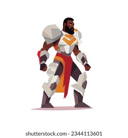 african american knight vector flat minimalistic isolated