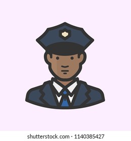 African American Male Police Officer Stock Vector (Royalty Free ...