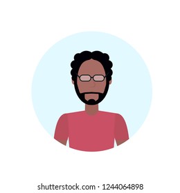 african american man avatar isolated faceless male cartoon character portrait flat