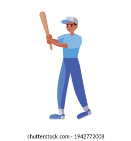 African american man baseball player - Vector illustration