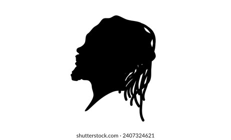 African American Man, black isolated silhouette