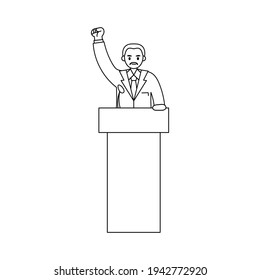 African American man giving a speech - Vector