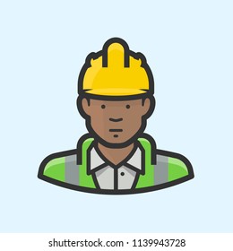 African American man in hardhat and reflective vest