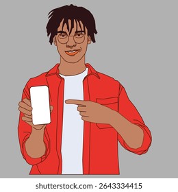 African American man holding a cellphone while smiling