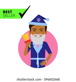 African American man holding handbell