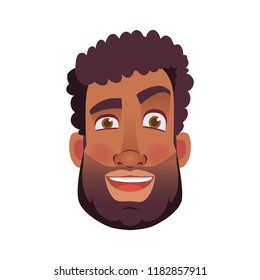 African american man icon. Face of African man vector illustrations.