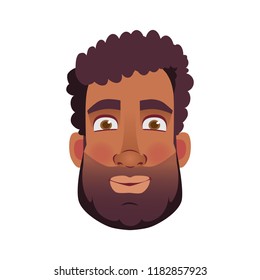 African american man icon. Face of African man vector illustrations.